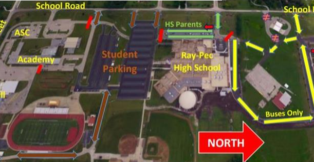 Map showing High School campus