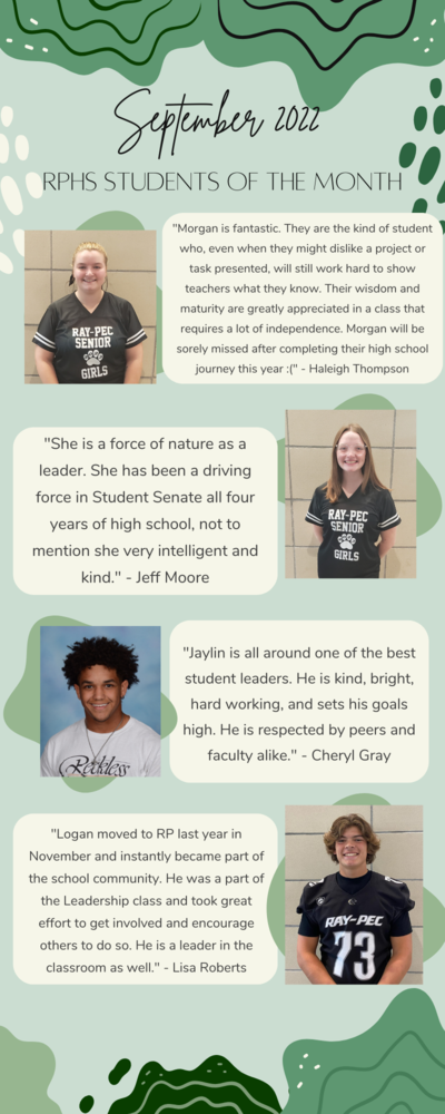 September 2022 Students of the Month