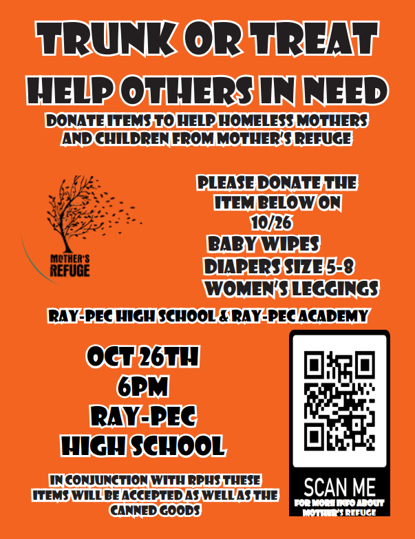 Donate items to help homeless mothers. RaymorePeculiar Academy