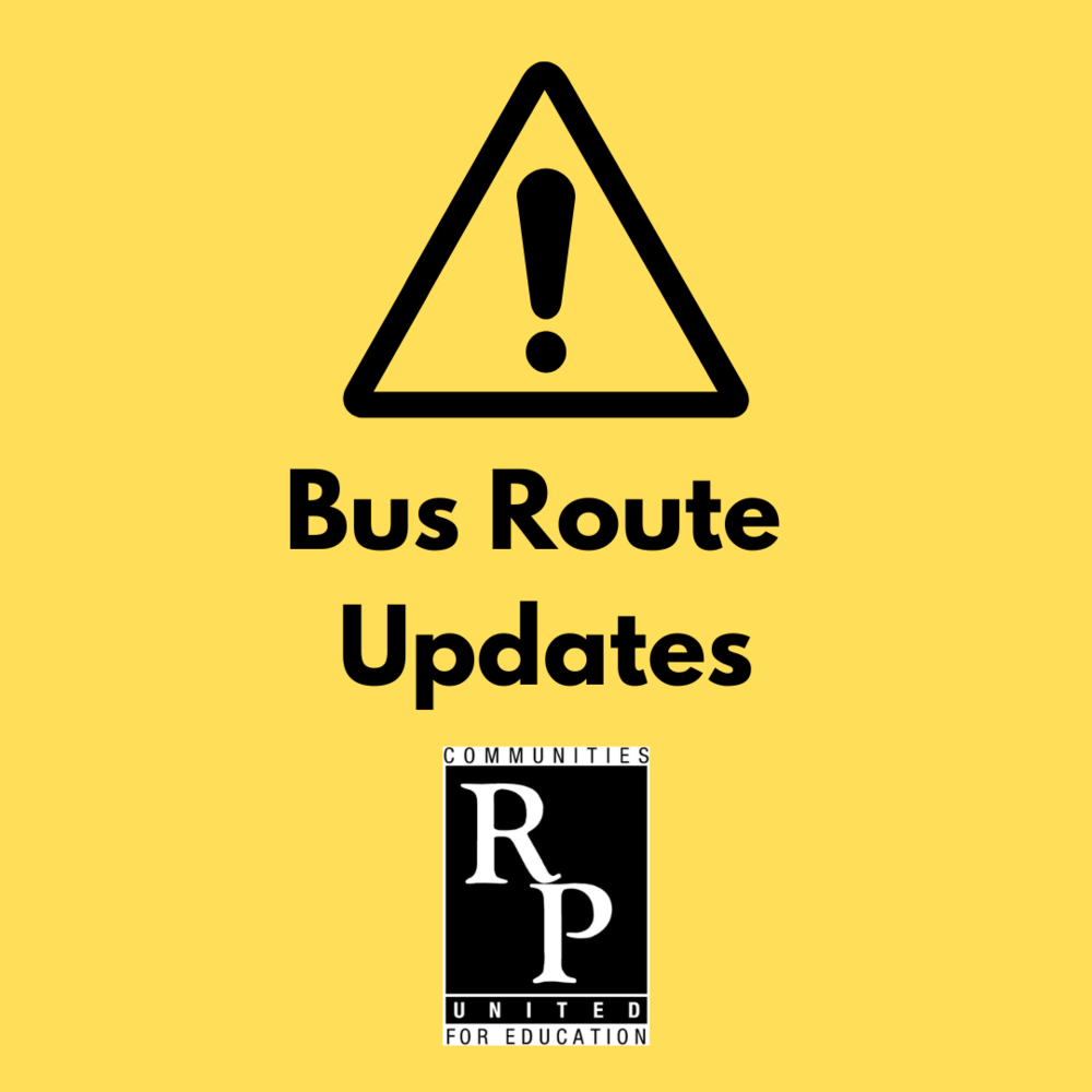 Graphic that says "Bus Route updates"