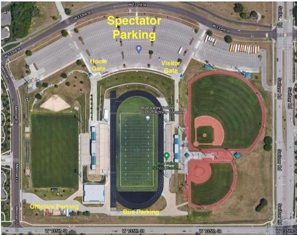 map of Blue Valley athletic complex