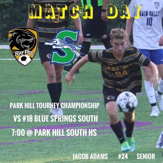 Image of Soccer Player Jacob Adams #24 with details of championship match overlaid on top