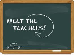 Chalkboard with the words "Meet the Teachers"