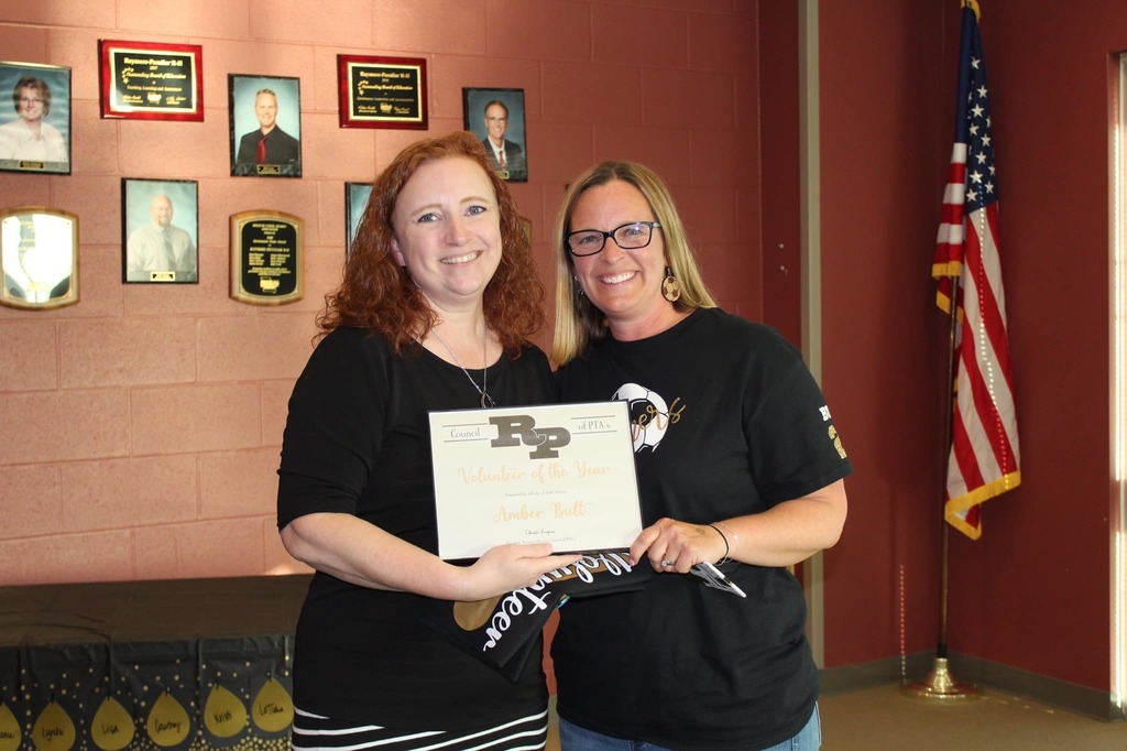 Amber Bult, Volunteer of the Year, at right, is pictured with Christi Feagins of the PTA Council.