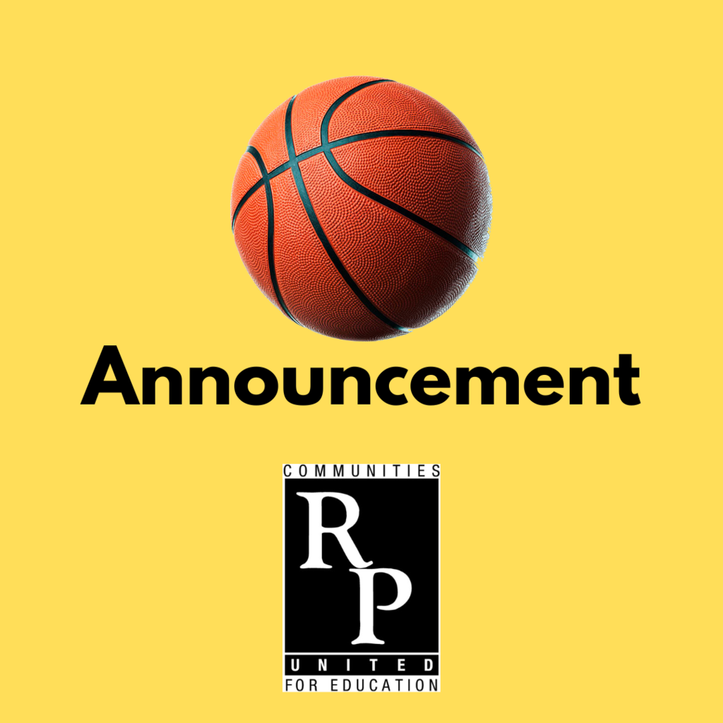 A basketball and the word "Announcement"